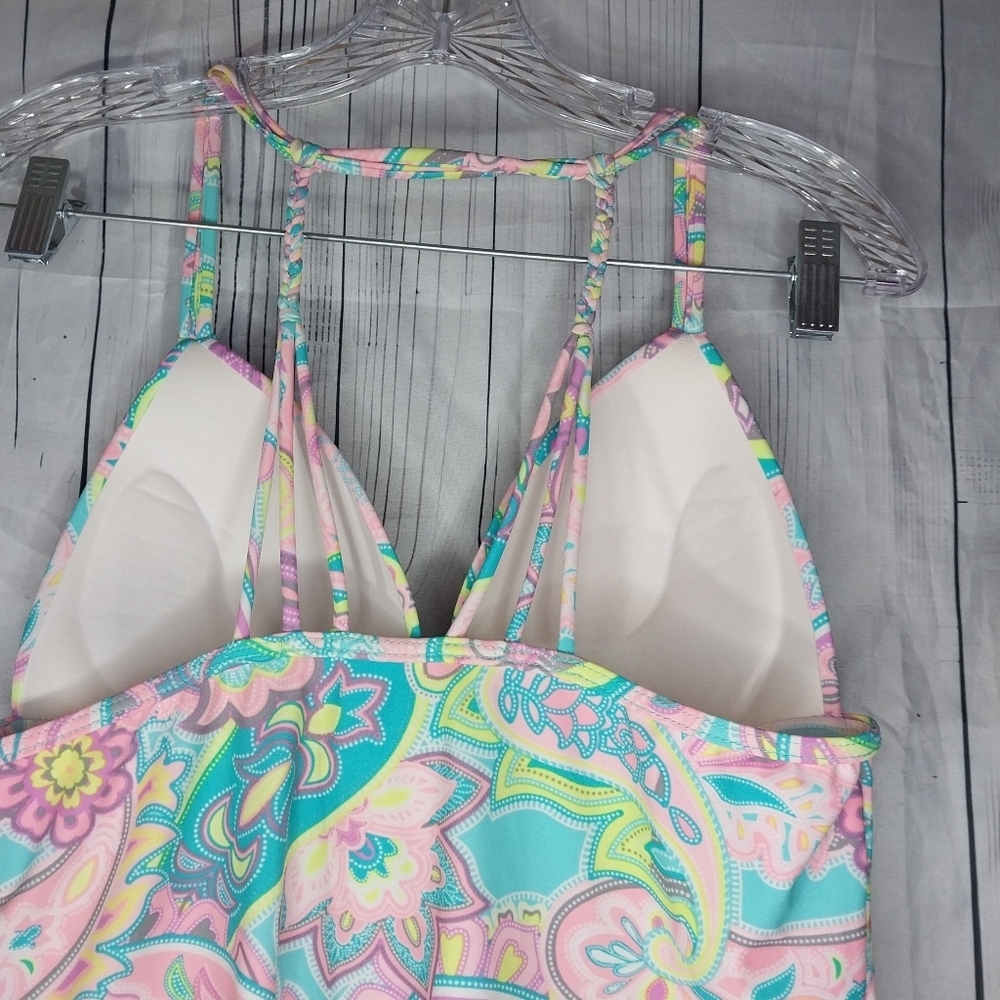 Red Camel Colorful Paisley Tankini Size L - Picture 5 of 10